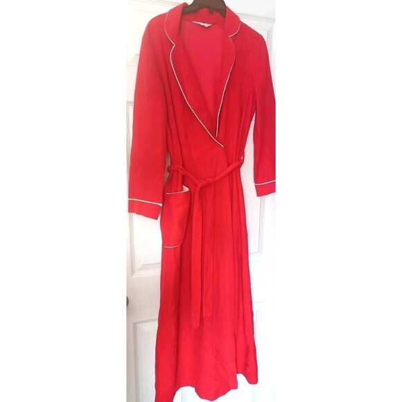 Vintage Kayser Long Robe 1960s Size Medium Dacron Polyester Front Pocket Belted - Picture 1 of 11